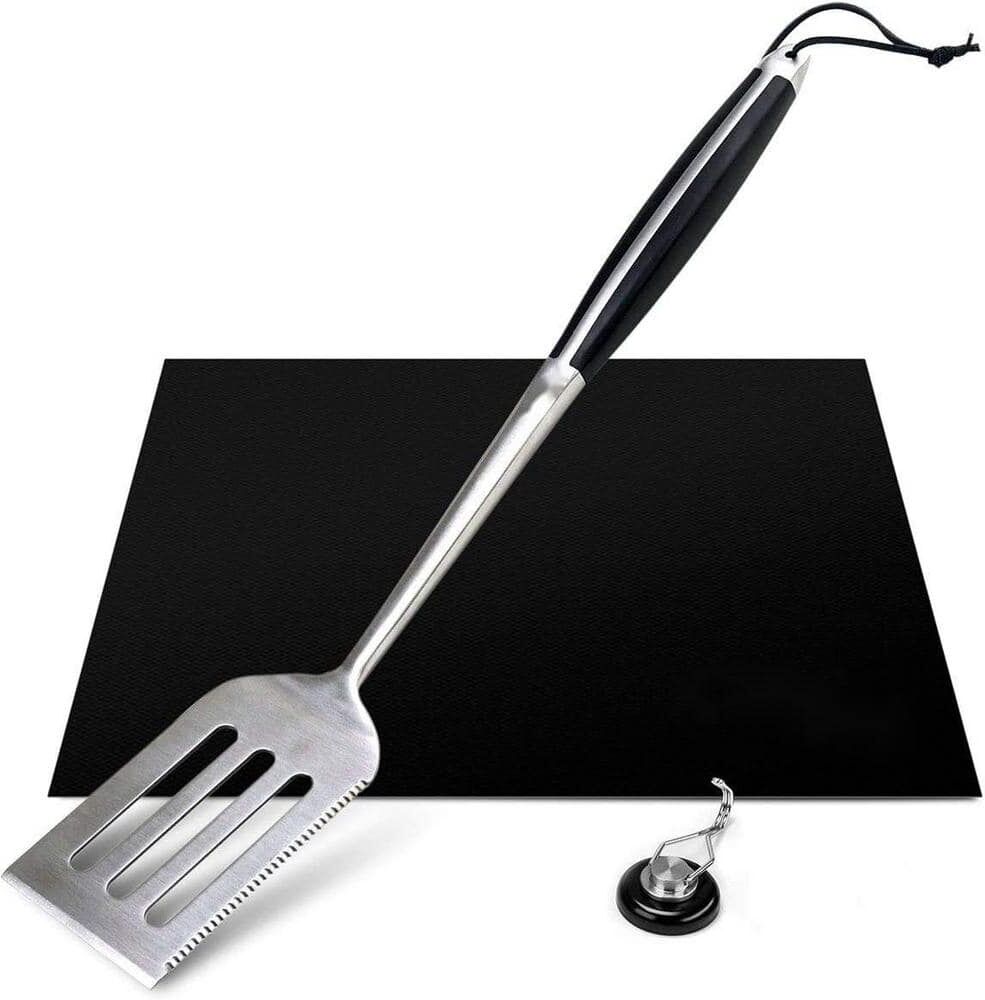 Cubilan Grilling Tool Set with 18 in. Grilling Spatula Metal Cooking Accessory (3-Piece)