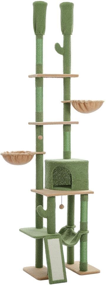 Foobrues Cactus Cat Tree Floor to Ceiling Cat Tower with Adjustable Height