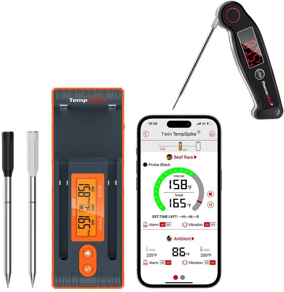 ThermoPro 2-Probe Truly Wireless Meat Thermometer with Instant Read Food Thermometer Companion