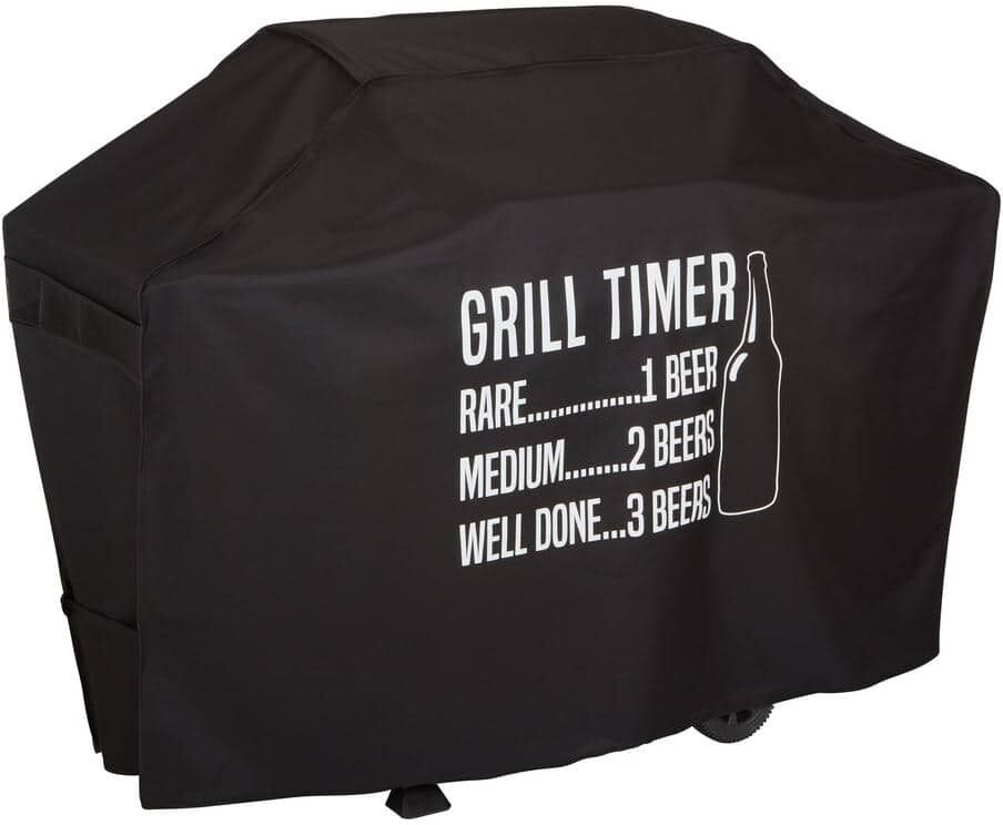 MODERN LEISURE Chalet Water Resistant Grill Timer 3 to 4-Burner Grill Cover, 62 in. W x 25 in. D x 46 in. H, Black