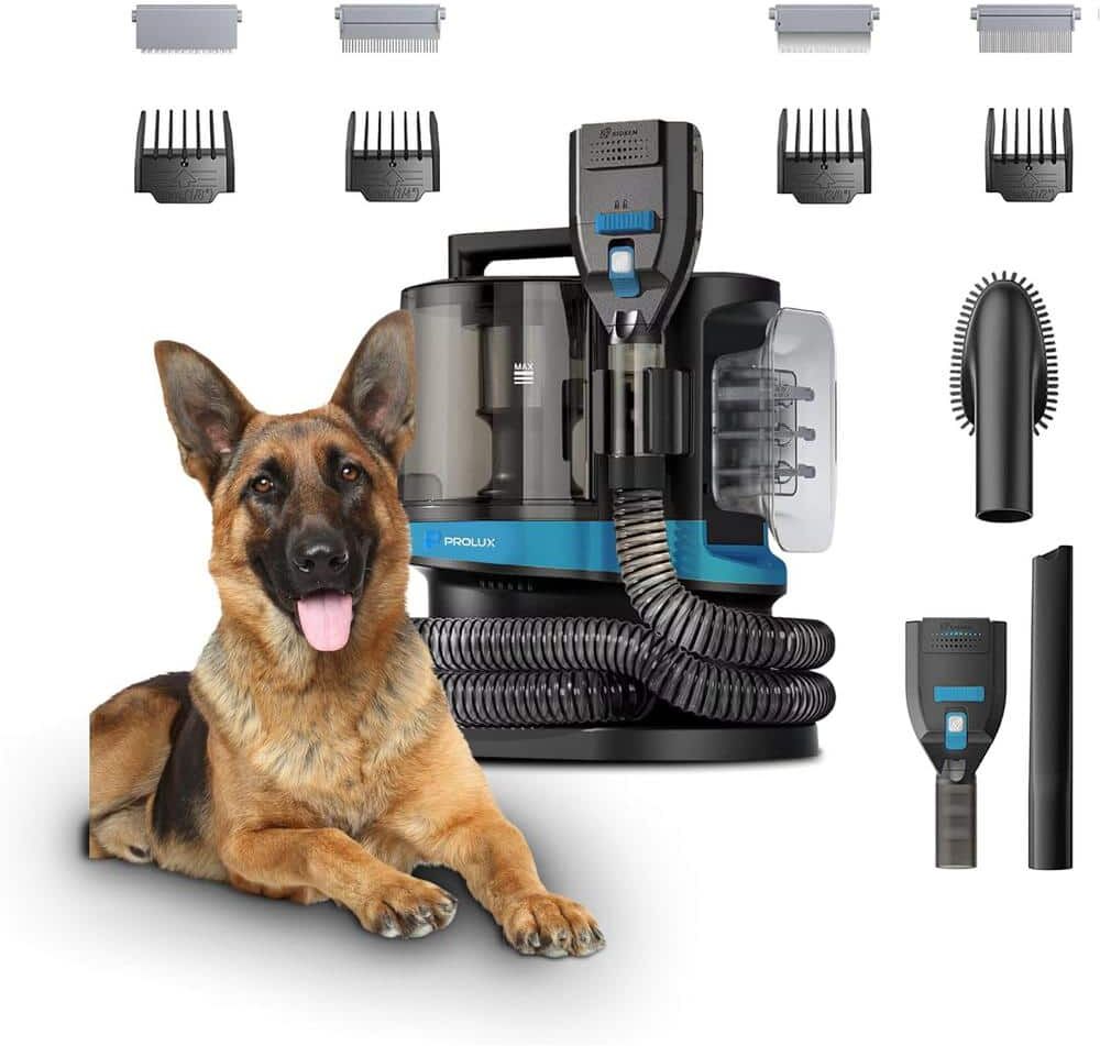 Prolux Pet Groomer Bagless Corded HEPA Pet Multisource Black Canister Vacuum Groom and Trim with Brush and Clipper Attachments