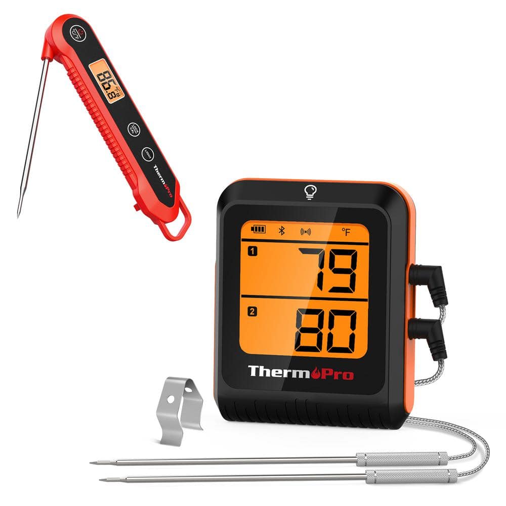 ThermoPro Dual Probe 650 ft. Smart Wireless Meat Thermometer with Waterproof Digital Instant Read Thermometer Companion