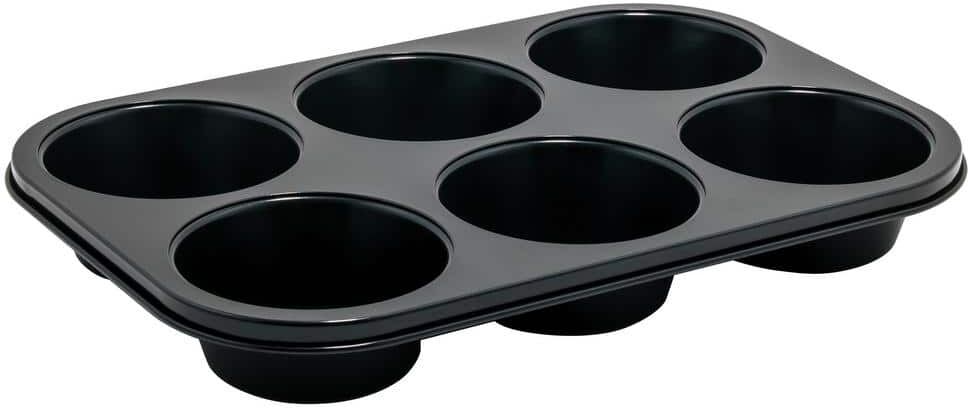 Winco 6-Cup Jumbo 7 oz. Non-stick Carbon Steel Muffin Pan