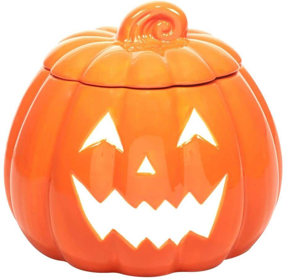 Certified International Scaredy Cat Pumpkin 3-D 1-Piece Treat Cookie Jar