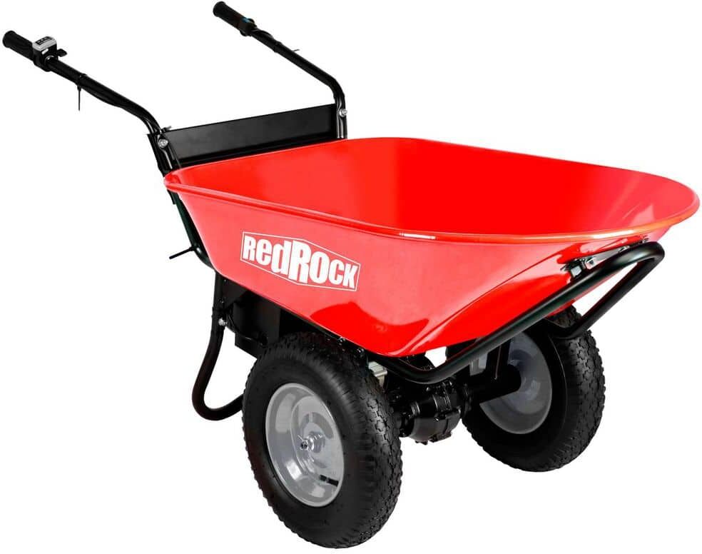 Merax 4 cu. ft. Powered Steel Bucket Wheelbarrow with 24-Volt DC 180-Watt AGM Battery and Charger