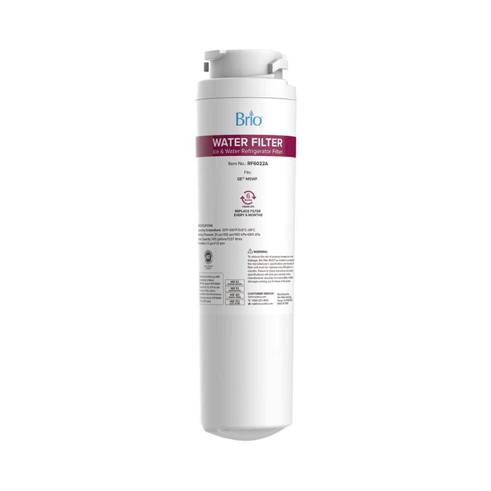 Brio 6022A Refrigerator Water Filter Replacement for GE MSWF, 101820A, 101821B, RWF1500A