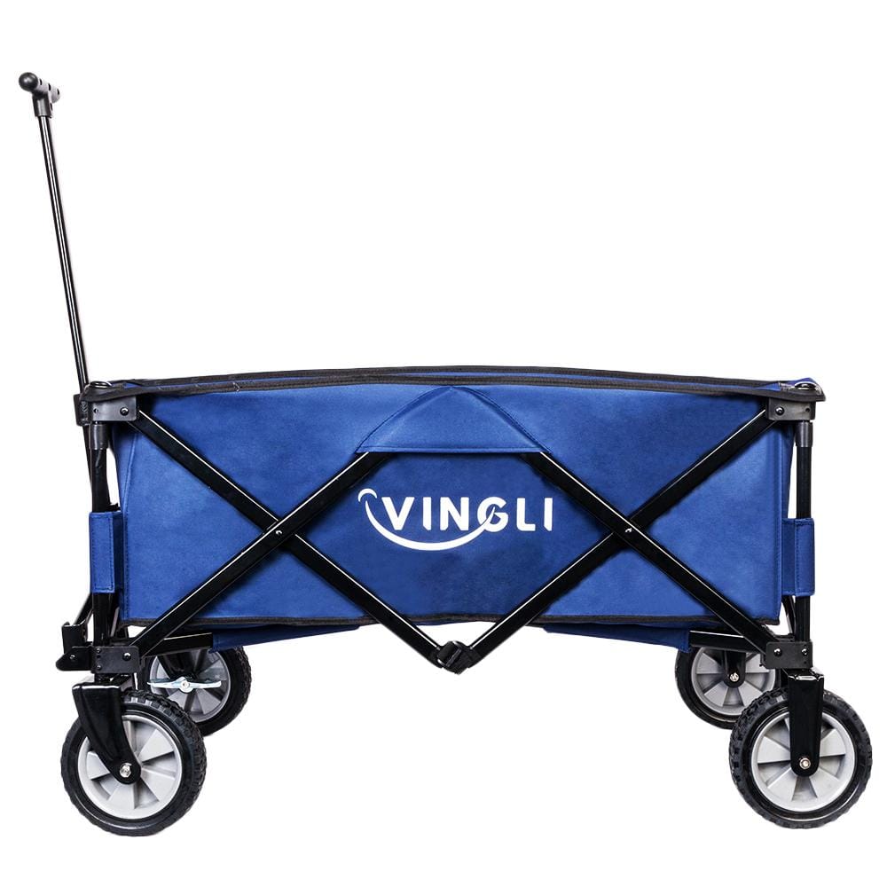 Winado Collapsible Wagon Steel Garden Cart in Blue