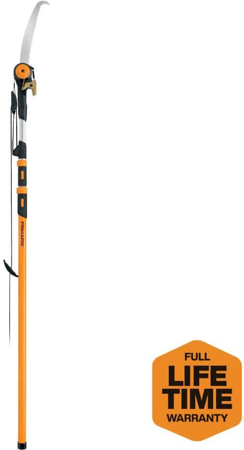 Fiskars 1.25 in. Cut Capacity Steel Titanium Coated Cutting Blade 15 in. Fiberglass/Alum Pole Chain Drive 16 ft. Tree Pruner