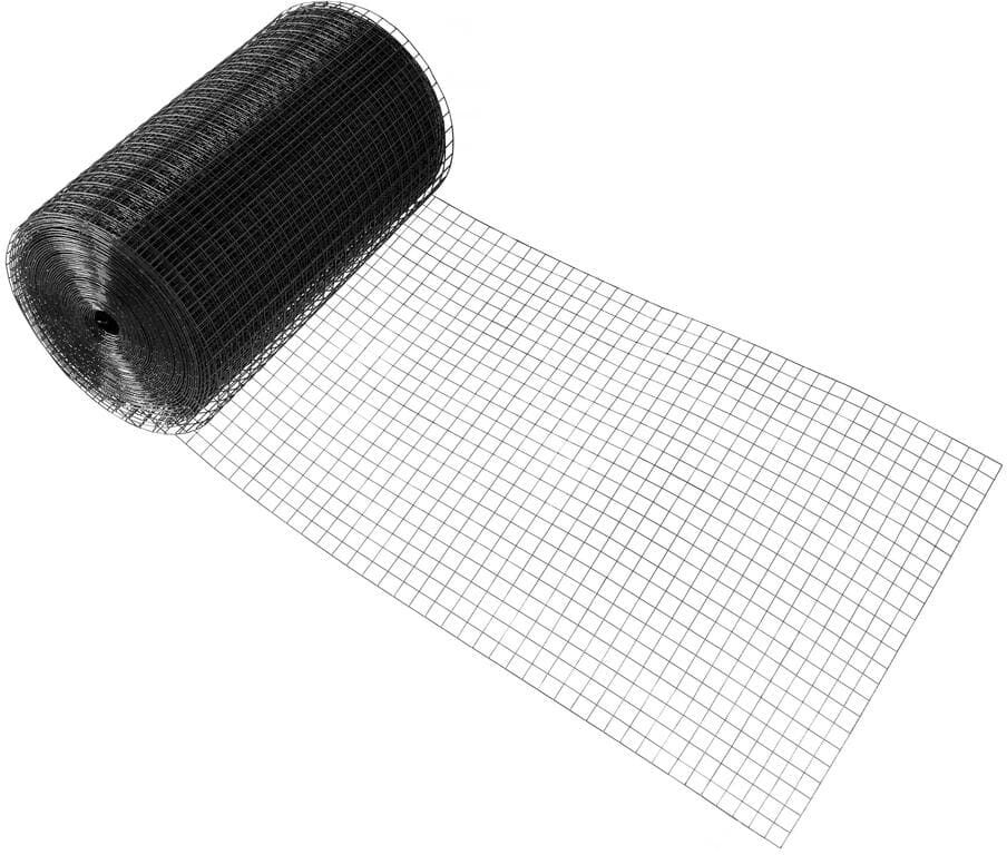 Fencer Wire 2 ft. x 100 ft. 16-Gauge Black PVC Coated Welded Wire Fence with 1 in. x 1 in. Mesh