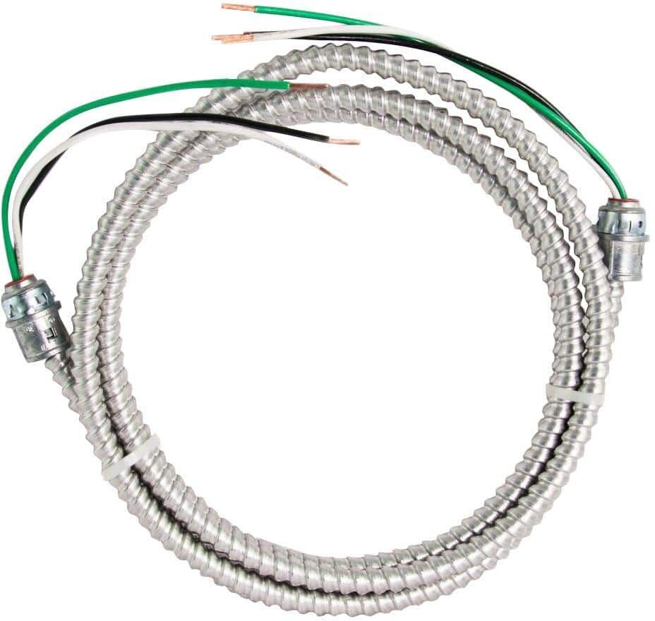 Southwire 12/2 x 15 ft. Stranded CU MC (Metal Clad) Armorlite Modular Assembly Quick Cable Whip