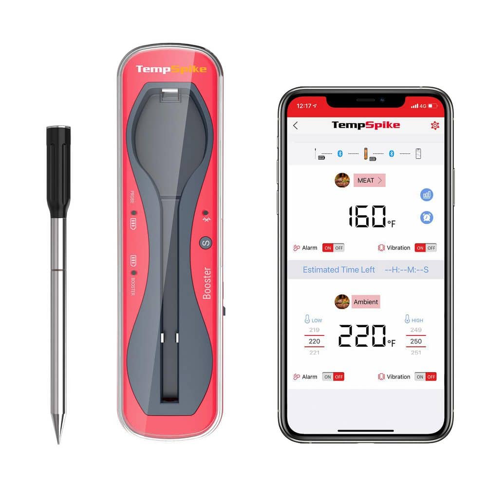 ThermoPro 500 ft. Truly Wireless Meat Thermometer, Red, Bluetooth Meat Thermometer Cooking Accessory