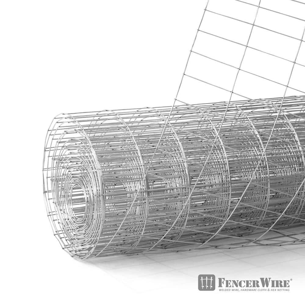 Fencer Wire 3 ft. x 50 ft. 12.5-Gauge Welded Wire Fence with 2 in. x 4 in. Mesh, Galvanized Welded Fence Wire Roll