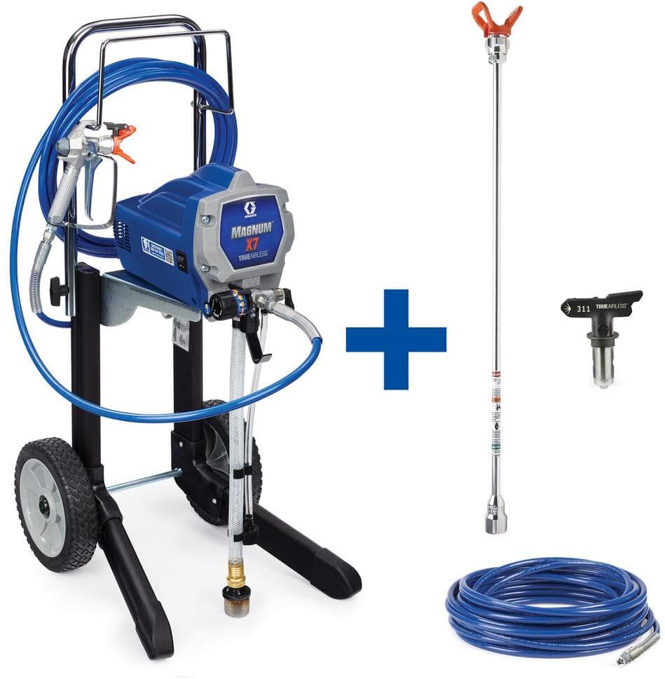 Graco Magnum X7 Cart Airless Paint Sprayer with 20 in. Extension, 50 ft. Hose and TRU311 Tip