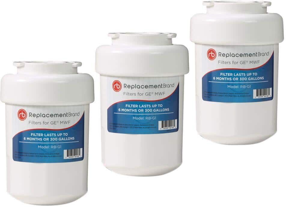 ReplacementBrand Refrigerator Water Filter Comparable to GE MWF (3-Pack)