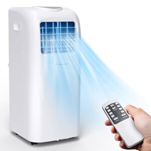 Costway 8000 BTU Portable Air Conditioner Cools 250 Sq. Ft. with Dehumidifier Remote in White