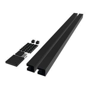 Barrette Outdoor Living 3 in. x 3 in. x 70.685 in. Mixed Materials Matte Black End Fence Post with Surface Mount Kit