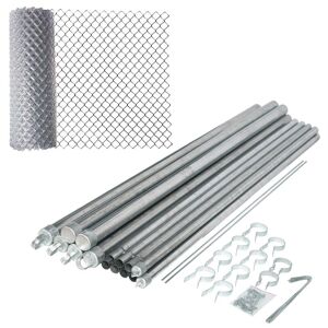 ALEKO 4 ft. x 50 ft. - 11.5 AW Gauge Galvanized Steel Chain Link Fence - Complete Kit