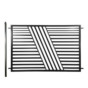 ALEKO 8 ft. x 5 ft. Sofia Series Black Metal Iron Fence Gate Panel No Pickets Flat Top