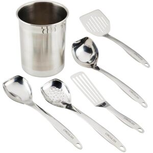 Circulon 6-Piece Stainless Steel Kitchen Tools with Crock Set