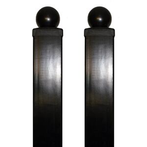 ALEKO Gate Post 8' x 3.5" x 3.5" for Dual Swing Driveway Gates - Set of 2, Black