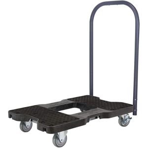 SNAP-LOC 1500 lbs. Capacity Industrial Strength Professional E-Track Push Cart Dolly in Black