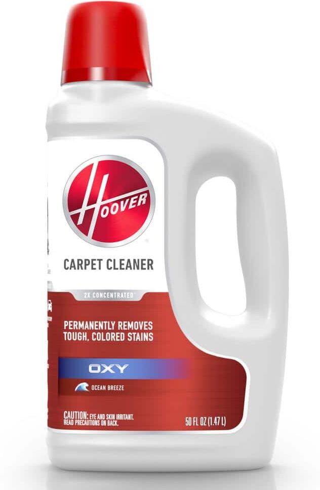 Hoover 50 oz. Oxy Carpet Cleaner Solution for Everyday Use, Carpet, Upholstery, Car Interiors, Colored Stain Remover, AH31950