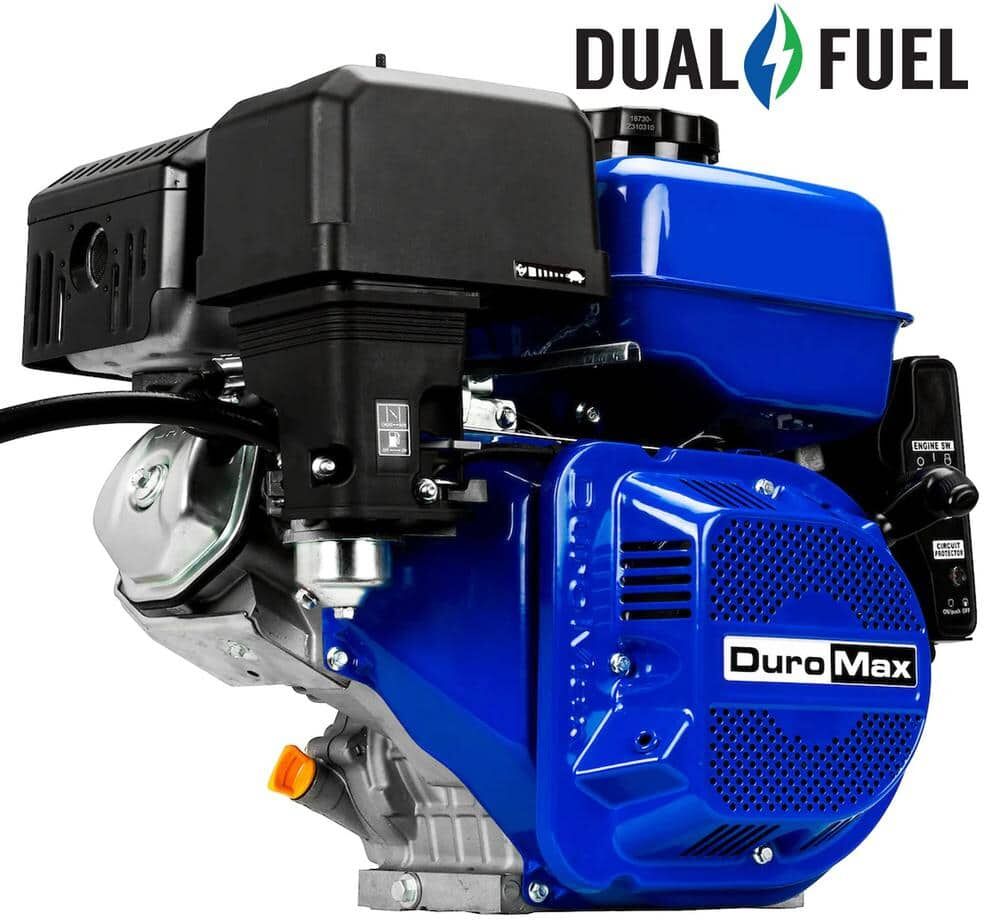 DUROMAX 439cc 1 in. Dual Fuel Gas Propane Multi-Purpose Horizontal Key Shaft Recoil/Electric Start Portable Engine 50-State