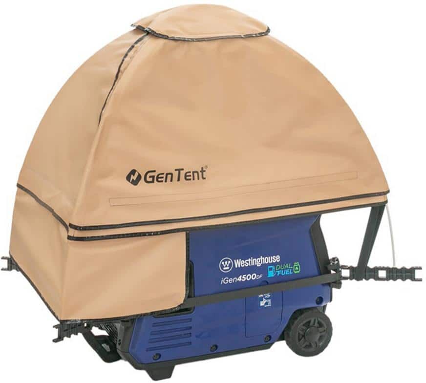 GenTent Generator Running Cover - Inverter Kit (Standard, Tan) - for Fully Encased Inverter Generators