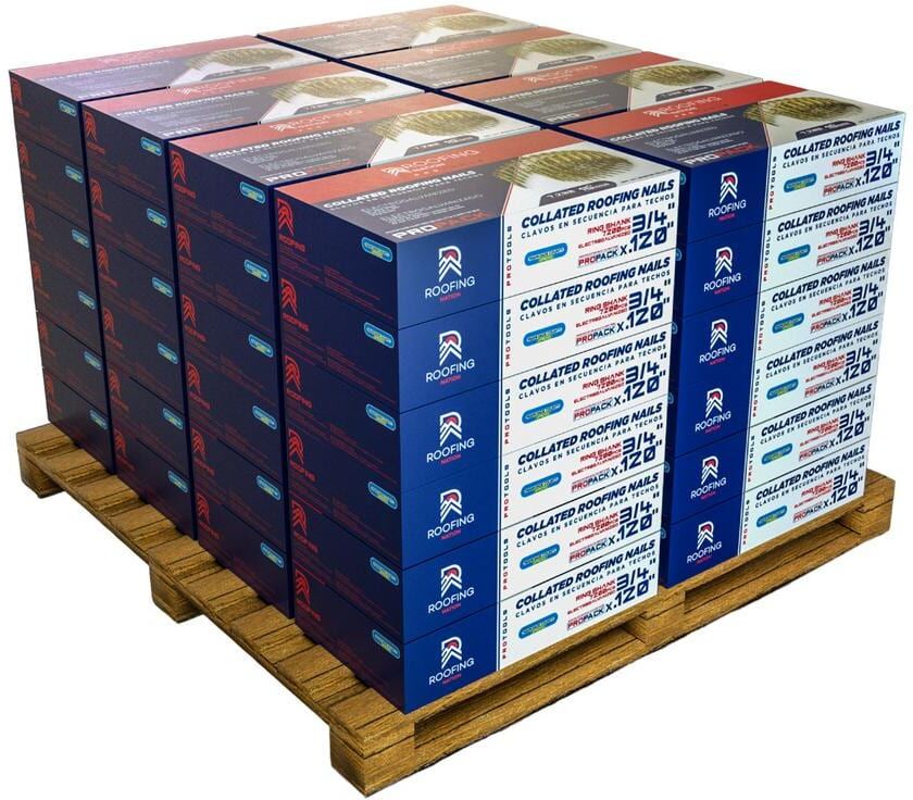 Roofing Nation LLC 3/4 in. Electro Galvanized Ring Shank Coil Roofing Nails (48 Boxes Per Pallet 7,200 Per Box)