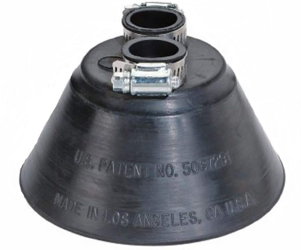 All Style Small 2-hole Standard STD-Storm Collar Flashing; with two (2) 1/2 in. dia. supply/return conduit pipe nipples