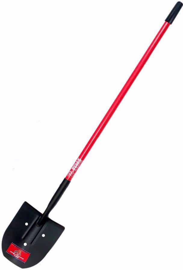 Bully Tools 14-Gauge Rice Shovel with Fiberglass Long Handle, 3-Drain Holes