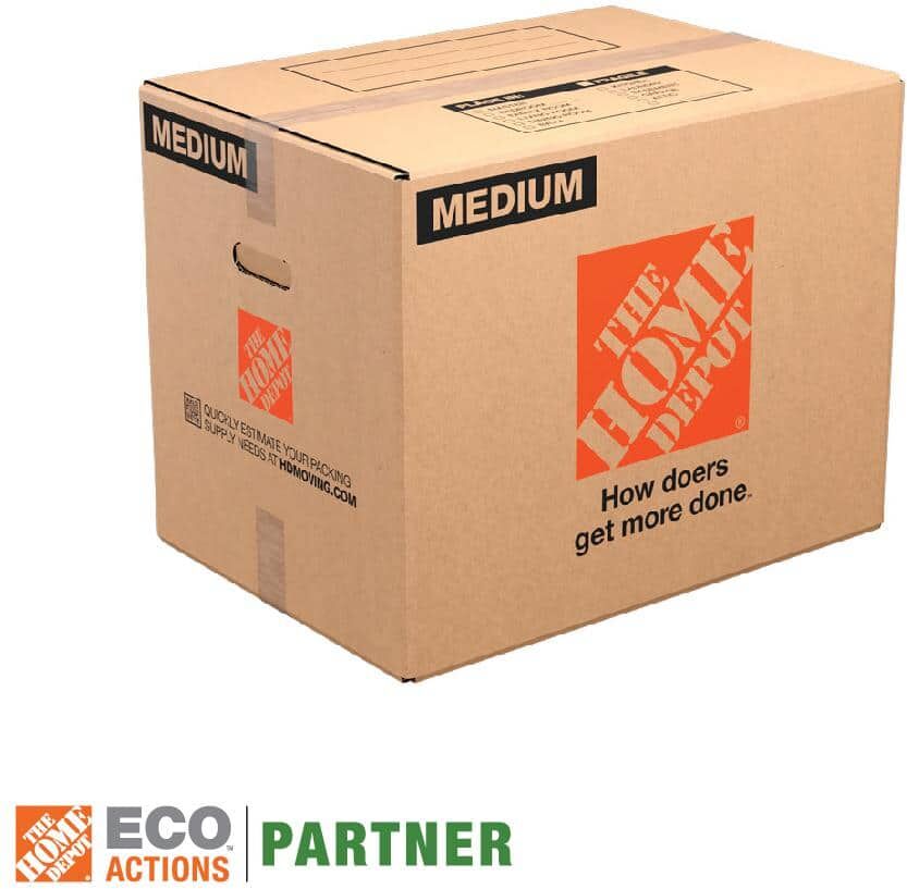 The Home Depot 21 in. L x 15 in. W x 16 in. D Medium Moving Box with Handles (20-Pack)