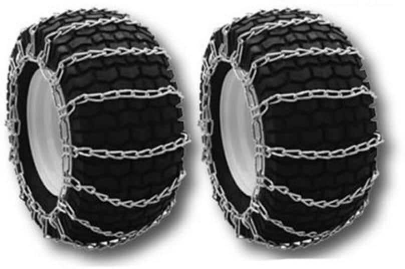 OAKTEN 16x4.8x8, 4.00/4.80x8 in. 2-Link Tire Chains Replace Peerless 1065256, Zinc Plated Chains, Set of 2