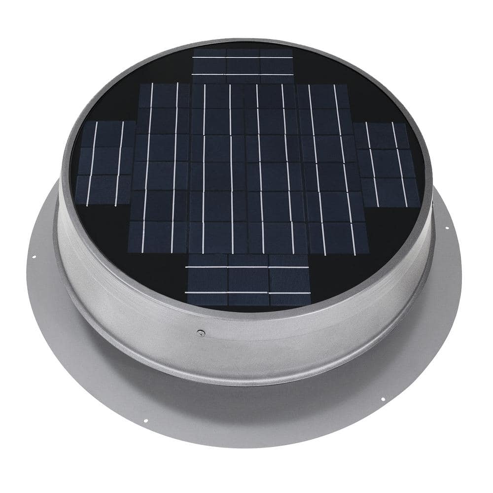 35-Watt Grey Aluminum Solar Powerd Attic Fan Tile Profile