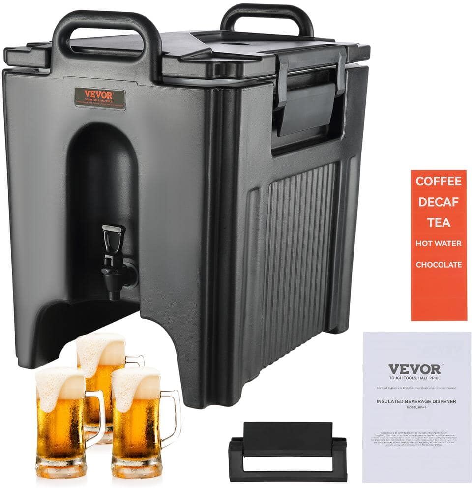 VEVOR Insulated Beverage Dispenser 10 Gal. Hot and Cold Beverage Server with PU Layer Two-Stage for Restaurant Drink Shop