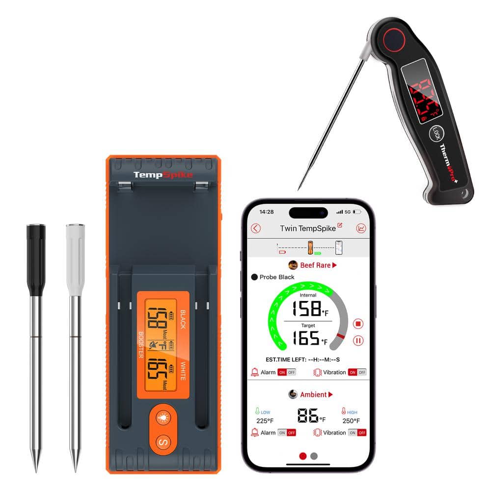 ThermoPro 2-Probe Truly Wireless Meat Thermometer with Instant Read Food Thermometer Companion