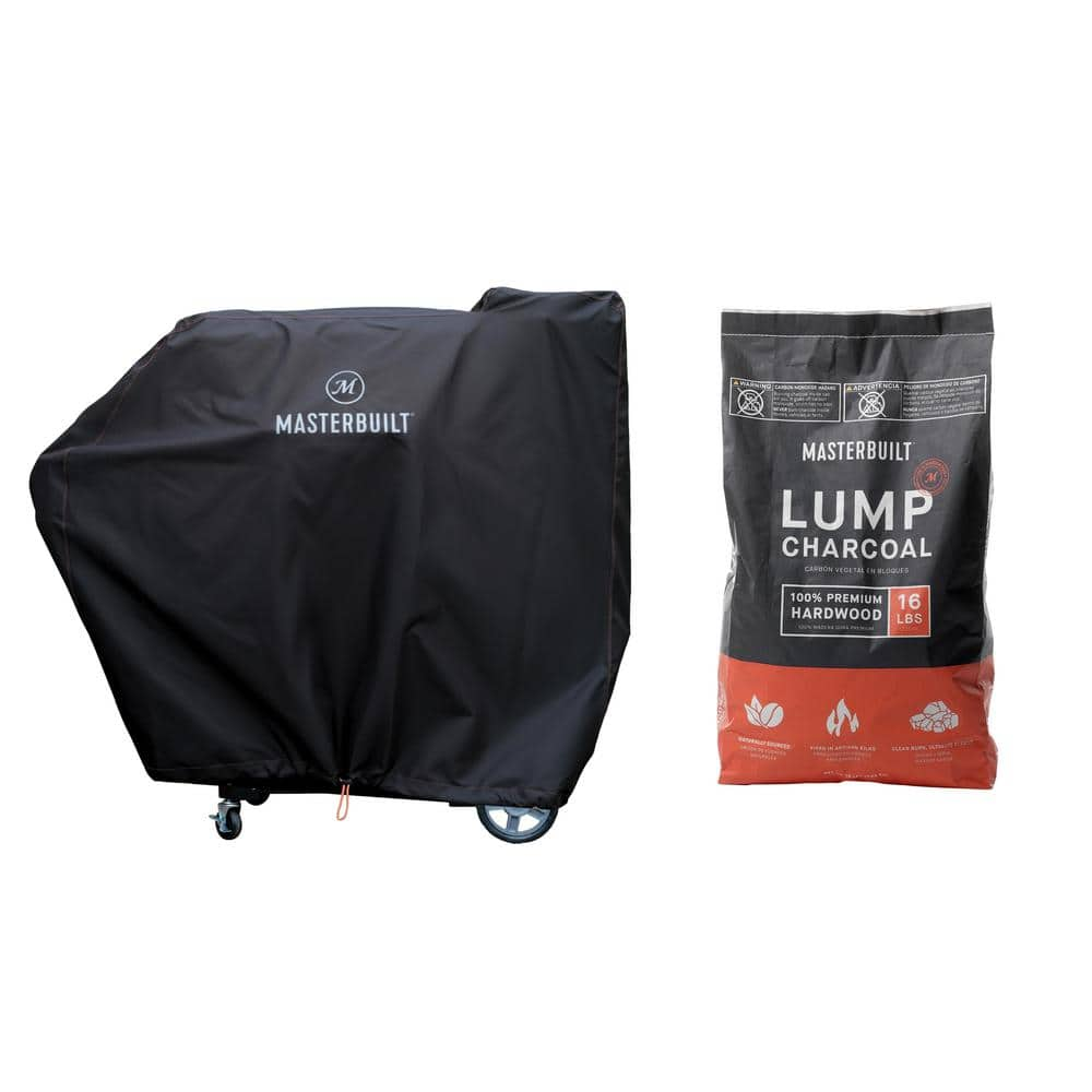 Masterbuilt 16 lbs. Lump Charcoal Plus Gravity Series 800 Grill Cover Bundle