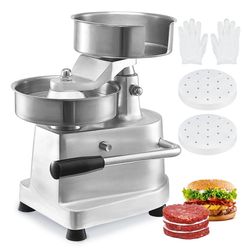 VEVOR Commercial Burger Patty Maker 6 in. Hamburger Beef Patty Maker Burger Press Machine with 1000-Piece Patty Papers
