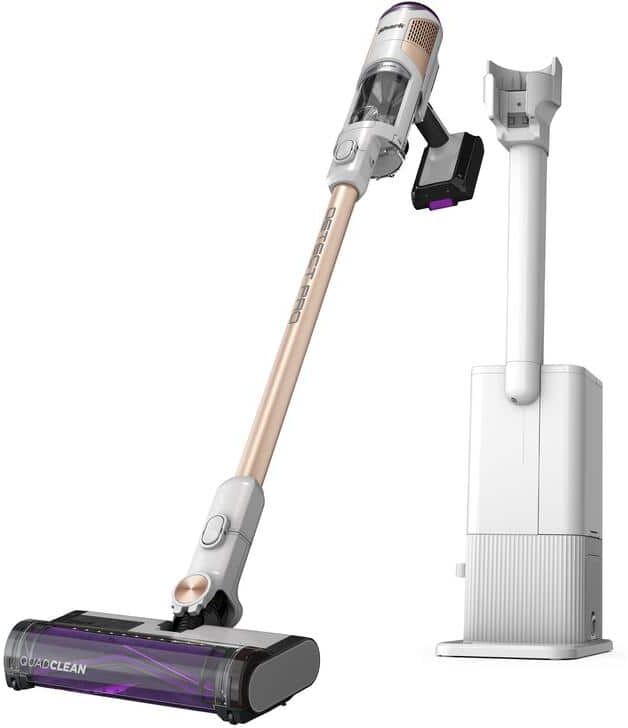 Shark Detect Pro Auto-Empty Bagless Cordless HEPA Filter Stick Vacuum System QuadClean Multi-Surface Brushroll in White IW3511