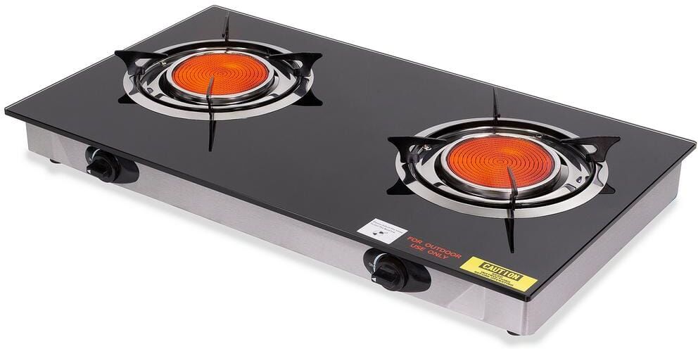 Barton Deluxe Double Portable Infrared Flame Propane Gas Stove Burner Fryer Outdoor Tailgate Cooktop with Auto Ignition