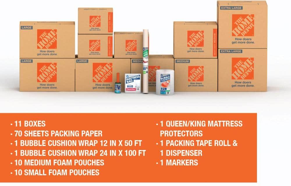 The Home Depot 11-Box Master Bedroom Moving Box Kit