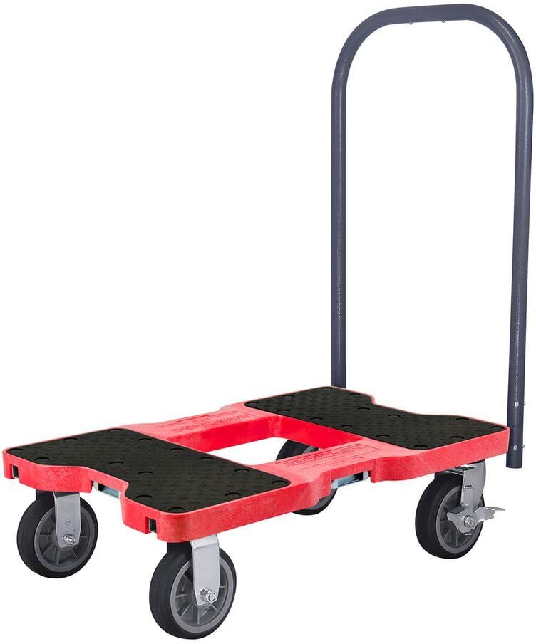 SNAP-LOC 1500 lbs. Capacity All-Terrain Professional E-Track Push Cart Dolly in Red