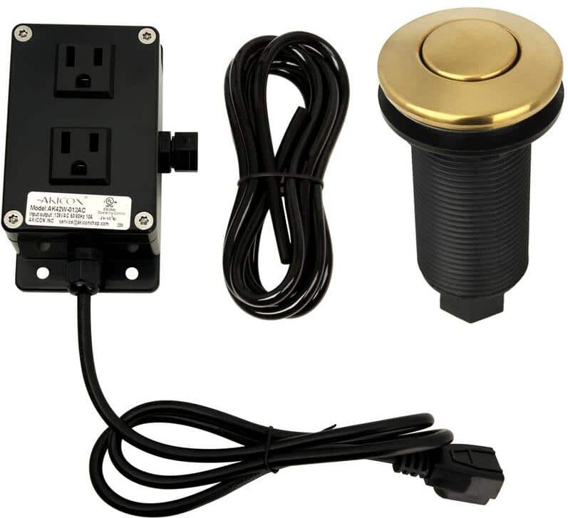 Akicon Brushed Gold Garbage Disposal Kitchen Air Switch Kit