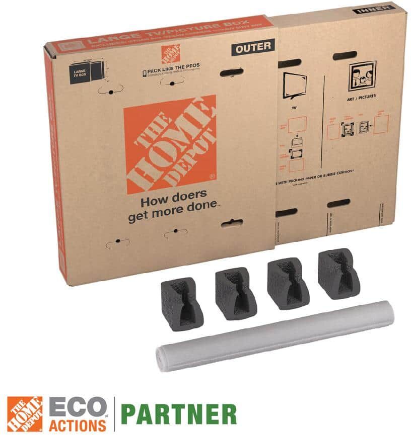 The Home Depot Heavy-Duty Large Adjustable TV and Picture Moving Box with Handles (2 Pack)