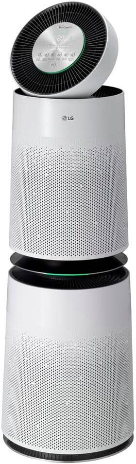 LG PuriCare 360° True HEPA Air Purifier Tower with Clean Booster and Odor Reduction in White