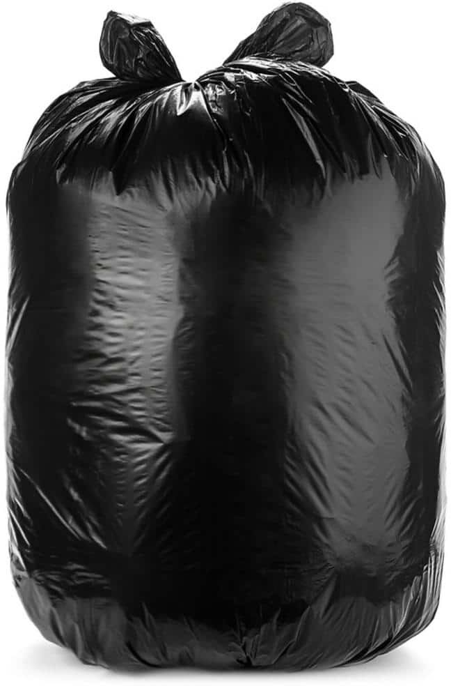 Aluf Plastics 7-10 Gal. 0.8 Mil Black Garbage Bags 24 in. x23 in. Pack of 500 for Contractor, Industrial and Healthcare