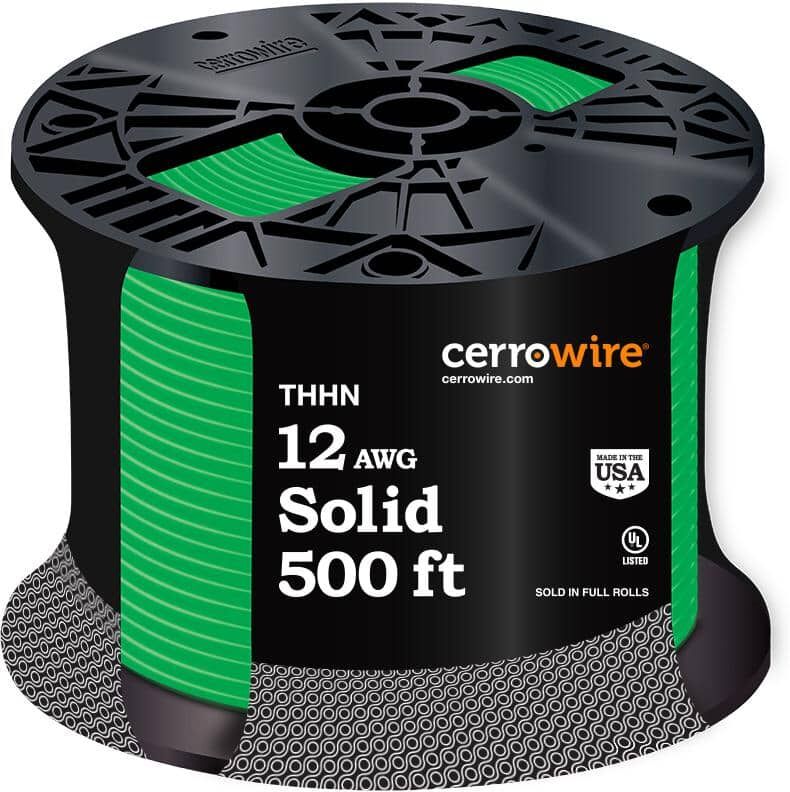 Cerrowire 500 ft.12 Gauge Green Solid CU THHN Wire