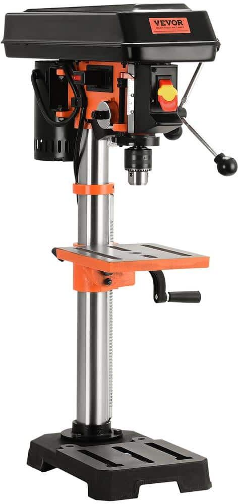 VEVOR 10 in. Benchtop Drill Press 3.2 Amp 5-Speed Cast Iron Bench Drill Press Tabletop Drilling Machine for Wood Metal