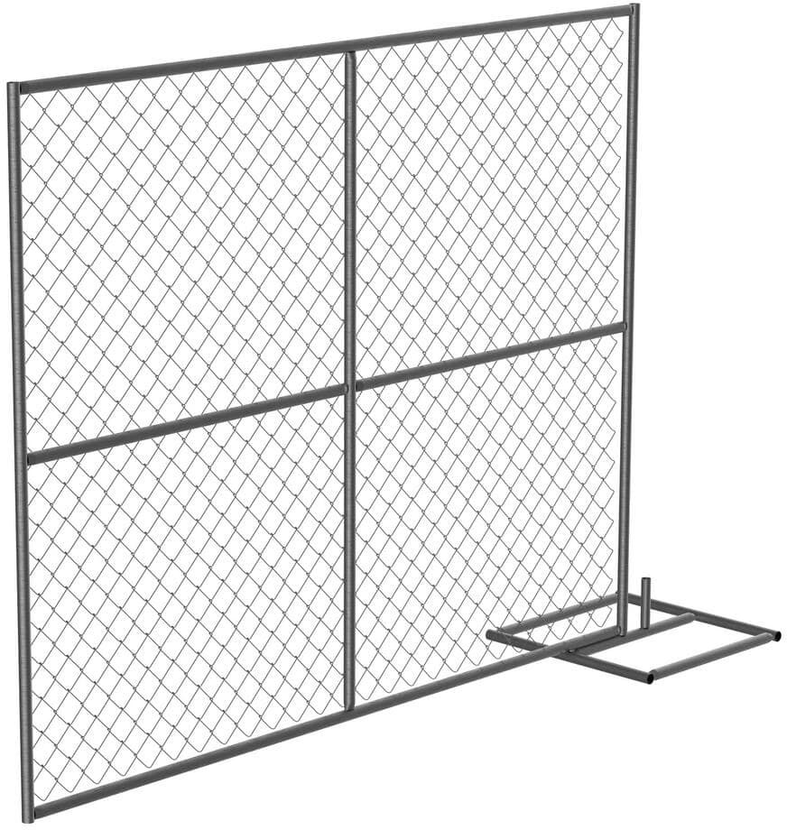 Vestil HRAIL 72 in. Galvanized Silver Construction Barrier - Add On Unit Chainlink Without Slats