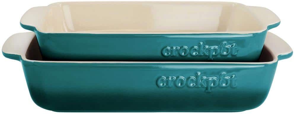 Crock-Pot Artisan 2-Piece Stoneware Bake Pans in Gradient Teal